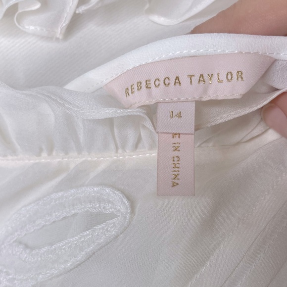 Rebecca Taylor Hana Applique Embroidered Top size 14 L - XL - Picture 10 of 11